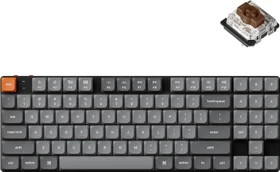 Keychron K13 Max, TKL+NUM, grau/orange, LEDs RGB, hot-swap, Gateron LOW PROFILE 2.0 BROWN, USB/Bluetooth, US (K13M-H3-US)