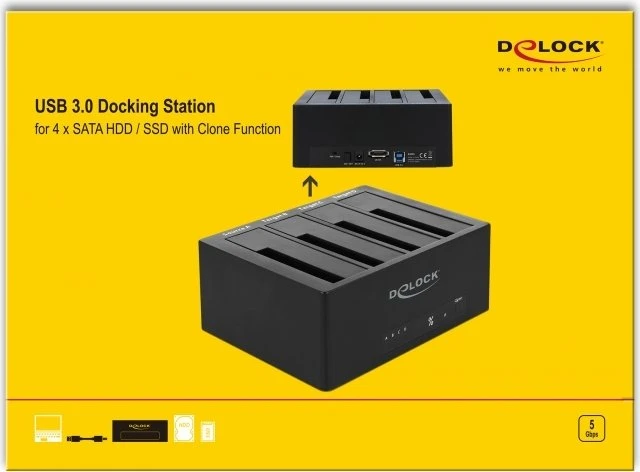 DeLOCK Dockingstation SATA 6Gb/s, USB-B 3.0/eSATA