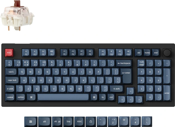 Keychron V5 Max, Carbon Black, 96%, LEDs RGB, hot-swap, Gateron Jupiter BROWN, USB/Bluetooth, UK