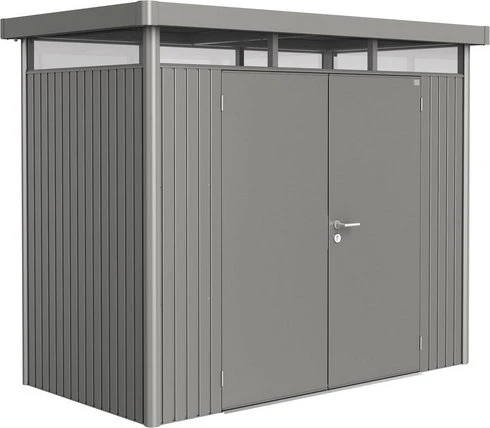 Biohort HighLine H1 Gerätehaus mit Doppeltür quarzgrau-metallic