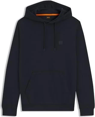 Hugo Boss Regular-Fit Baumwoll-Terry mit Logo-Aufnäher Hoodie dark blue (Herren)