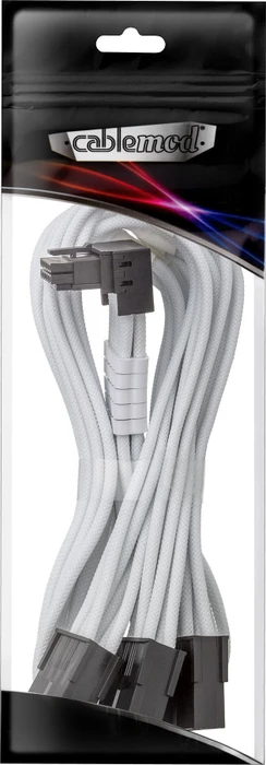 CableMod C-Series Pro, 12V-2x6 Kabel, 3x 8-Pin PCIe Stecker auf 16-Pin PCIe 5.1 12V-2x6 Stecker, Adapterkabel, 90°, Variante A, weiß, 45cm