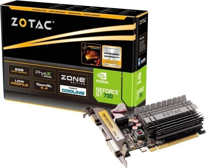 Zotac GeForce GT 730 passiv, 2GB DDR3, VGA, DVI, HDMI