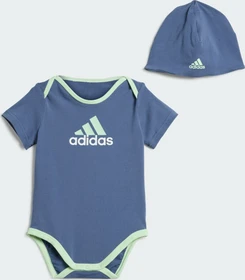 adidas Essentials Big Logo Body und Beanie Geschenk Set preloved ink/green spark (Junior)