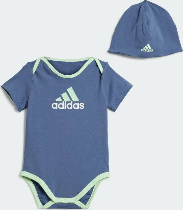 adidas Essentials Big Logo Body und Beanie Geschenk Set preloved ink/green spark (Junior)
