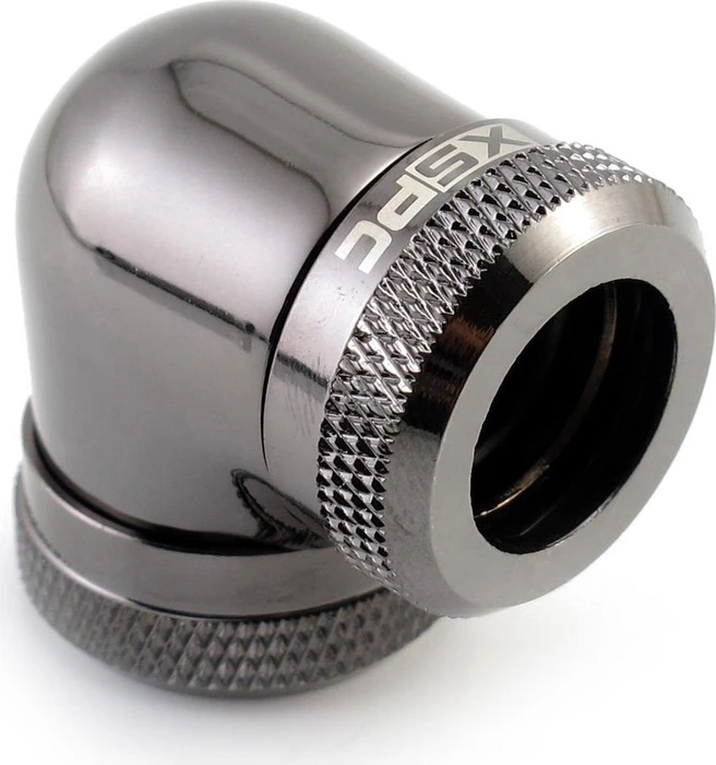 XSPC 14mm 90° L-Verbinder für Rohre, schwarz verchromt