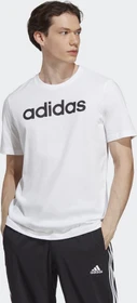 adidas Essentials Single Jersey Linear Embroidered Logo T-Shirt kurzarm weiß/schwarz (Herren)