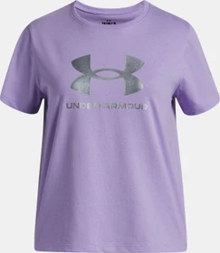Under Armour Rival Shimmer Funktionsshirt kurzarm transparent/weiß (Junior)
