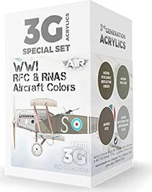 AK-Interactive 3rd Gen Acrylic Colors WWI RFC & RNAS British Aircraft Colors Farbset, 4-tlg.