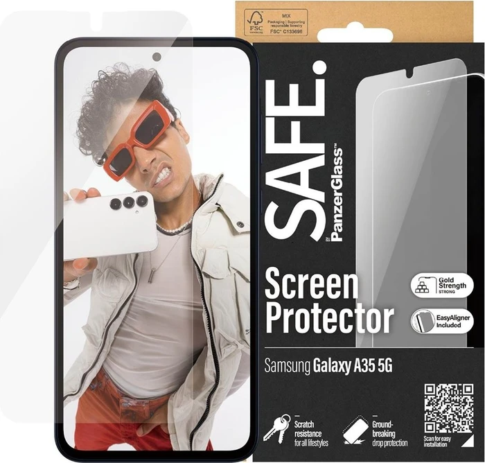 PanzerGlass Safe Screen Protector Ultra-Wide Fit with EasyAligner für Samsung Galaxy A35 5G