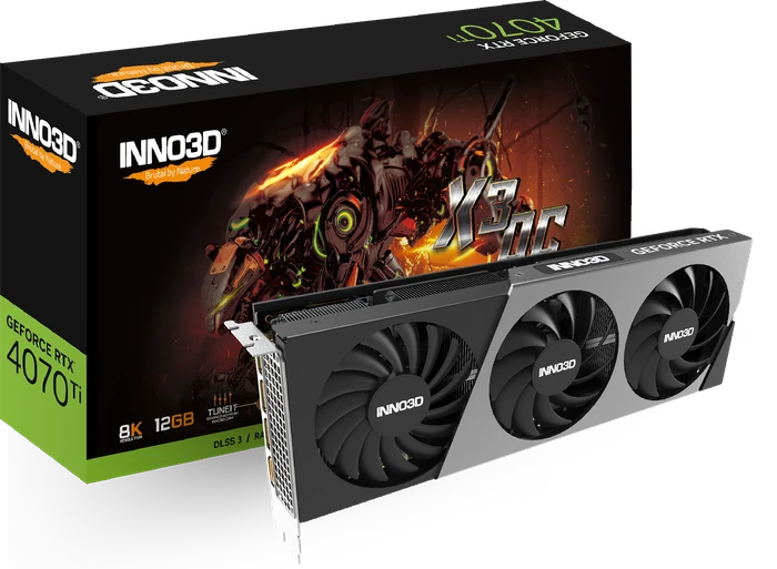 INNO3D GeForce RTX 4070 Ti X3 OC, 12GB GDDR6X, HDMI, 3x DP