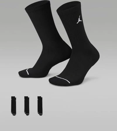 Nike Jordan Everyday Crew Socken schwarz/weiß, 3 Paare