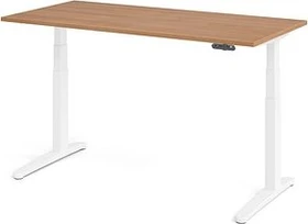 Hammerbacher Ergonomic Aktiv XBHM16 elektrisch höhenverstellbarer Sitz-Steh-Schreibtisch 160x80cm Nussbaum/weiß