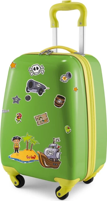 Hauptstadtkoffer For Kids reflektierende Aufkleber Piraten Spinner 24l apfelgrün