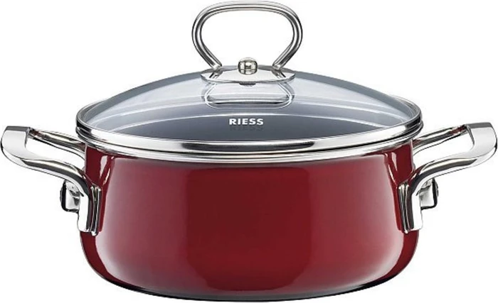 Riess Nouvelle Rosso Top 3000 Kasserolle mit Glasdeckel 20cm 2l