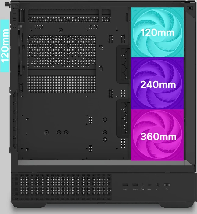 Zalman P40 Prism Plus Black, schwarz, Glasfenster
