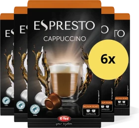 K-Fee Espresto Cappuccino Kaffeekapseln, 96 Stück (6x 16 Stück)