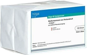 Höga Kompressen unsteril 8-fach, 10 x 20cm, 100 Stück