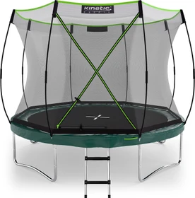 Kinetic Sports Bungee Safety Elite mit Sicherheitsnetz 305cm Trampolin grün