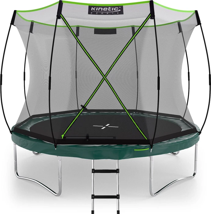 Kinetic Sports Bungee Safety Elite mit Sicherheitsnetz 305cm Trampolin grün