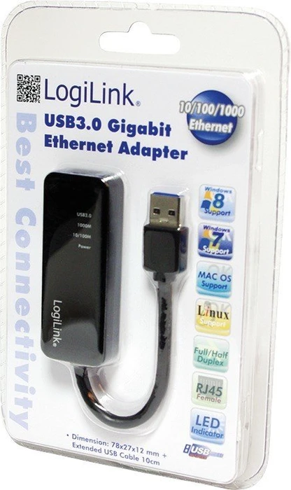 LogiLink LAN-Adapter, RJ-45, USB-A 3.0 [Stecker]