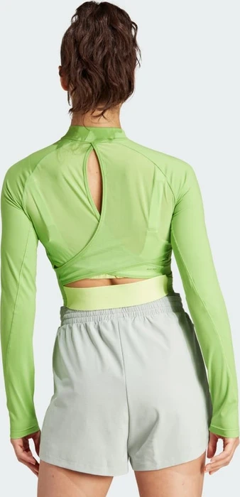 adidas HIIT Heat.RDY Crop Funktionsshirt langarm semi lucid lime (Damen)