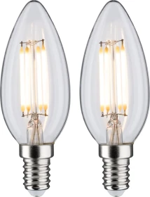 Paulmann Filament LED Kerze E14 4.5W/827 warmweiß klar, 2 Stück