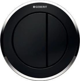 Geberit Typ 10 Fernbetätigung pneumatisch, für 2-Mengen-Spülung, Möbeldrücker, schwarz/glanzverchromt