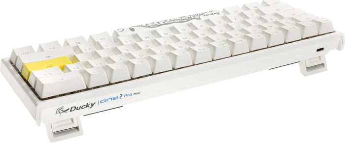 Ducky One 2 Pro Mini, PBT, weiß, LEDs RGB, MX RGB BLUE, USB, US