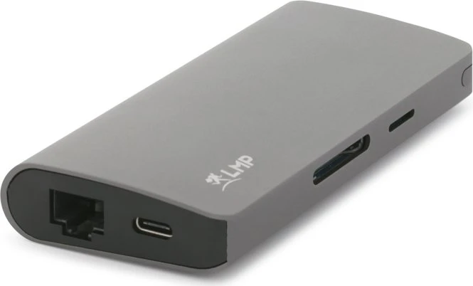 LMP USB-C Travel Dock, 9-Port, USB-C 3.0 [Stecker], space gray