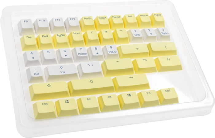 Ducky x Fallout Vault-Tec Keycap Set, Kunststoff (PBT) Double-Shot, weiß/gelb, 132 Tasten, ANSI-US