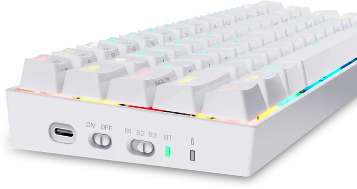 Redragon K530 Pro Draconic, LEDs RGB, hot-swap, weiß, Gaote Outemu BROWN, USB/Bluetooth, US