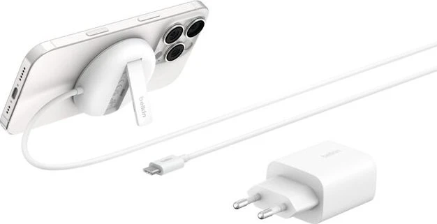Belkin BoostCharge Pro Magnetisches kabelloses Ladepad mit Qi2 (15W) + Netzteil weiß