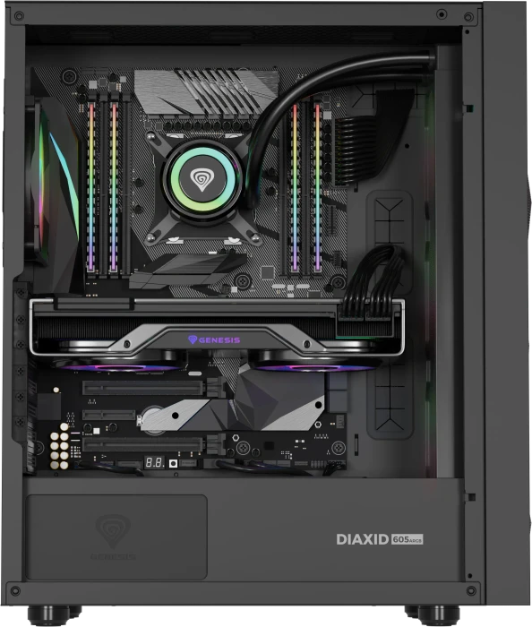 Genesis Diaxid 605 ARGB, schwarz, Glasfenster