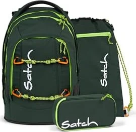 Satch Pack Green Explorer Set Schulrucksack-Set, 3-tlg.