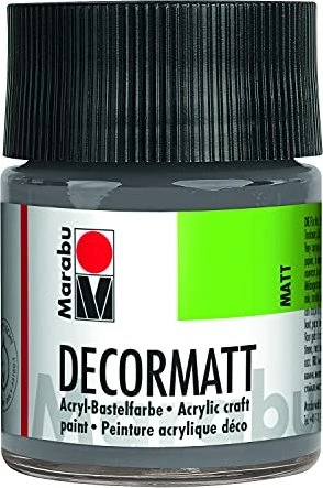Marabu Decormatt Acryl Acrylfarbe, hellgrau, 50ml