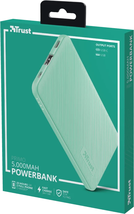 Trust Primo Ultra-thin Powerbank 5000mAh türkis