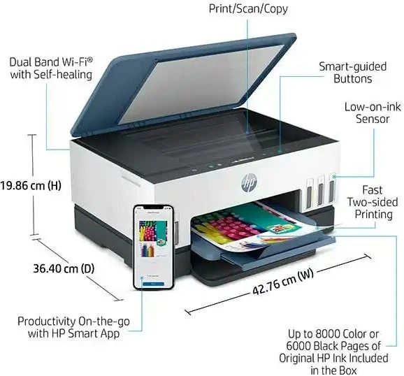 HP Smart Tank 670 All-in-One, Tinte, mehrfarbig