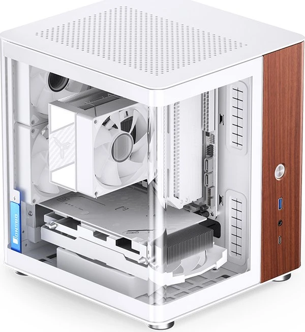 Jonsbo TK-0 White, weiß/braun, Glasfenster, Mini-ITX