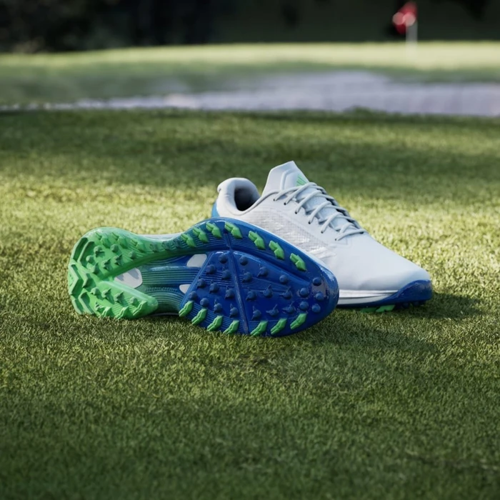 adidas Adizero ZG Spikeless Golf cloud white/silver metallic/lime burst (Herren)