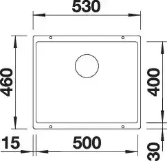Blanco Subline 500-U Unterbau Becken mittig cafe