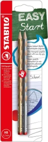 STABILO EASYgraph S Metalic Edition Bleistift HB graphit, gold/silber, Rechtshänder, 2er-Pack