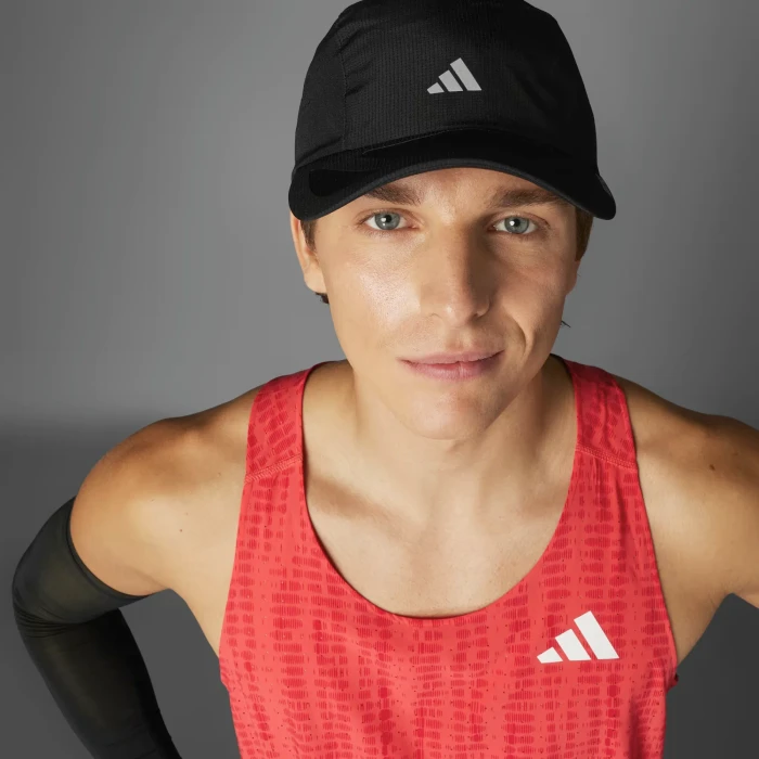 adidas Adizero Singlet Laufshirt ärmellos semi lucid red/pure ruby (Herren)