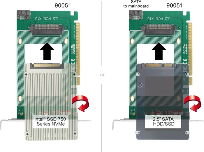 DeLOCK PCIe 4.0 x16 -> U.2 2.5"