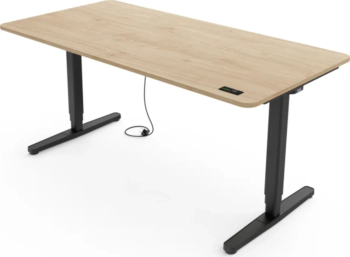 Yaasa Desk Pro elektrisch höhenverstellbarer Sitz-Steh-Schreibtisch 140x80cm Eiche/schwarz