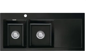 systemceram Mera Double Einbau Becken links nigra