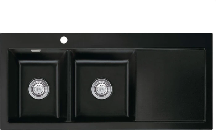 systemceram Mera Double Einbau Becken links nigra