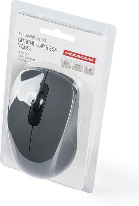 Modecom MC-WM10S Silent Wireless Mouse grau/schwarz, USB