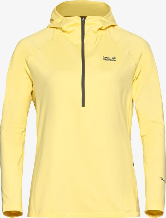 Jack Wolfskin Prelight Trail Hooded Funktionsshirt langarm lemon ice (Damen)
