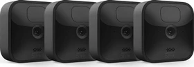 Blink Outdoor Kamera schwarz, 3. Generation/2020, inkl. Sync-Modul 2, 4er-Pack